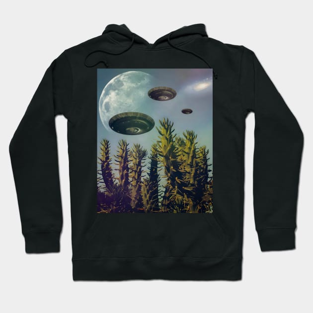 UFO Sighting Hoodie by Yokipon Art